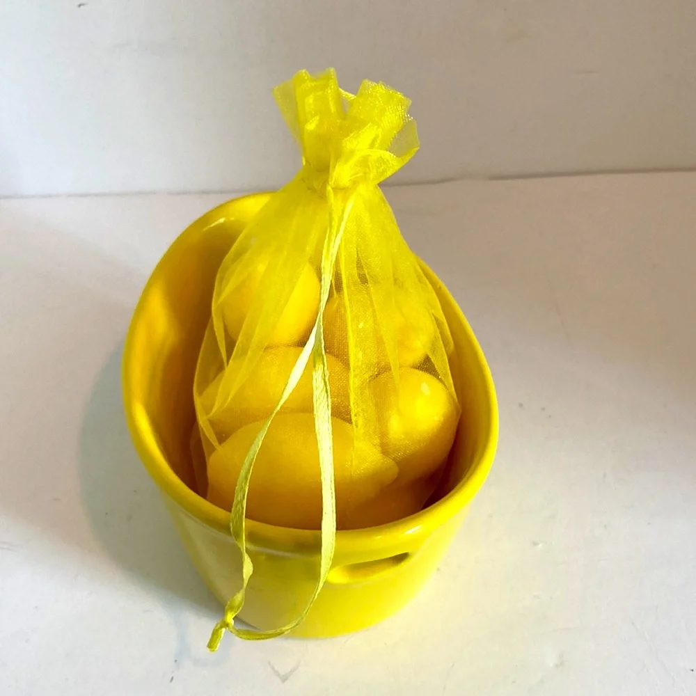 BOWL of LEMON Soaps for Bathroom or Kitchen Sink  GIFT SET